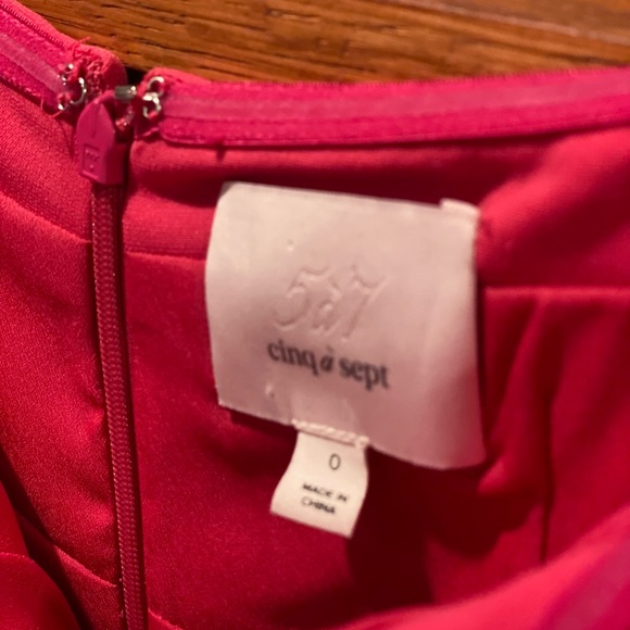 Cinq a Sept Luna dress. Strapless Gown. Hot Pink - Picture 4 of 6